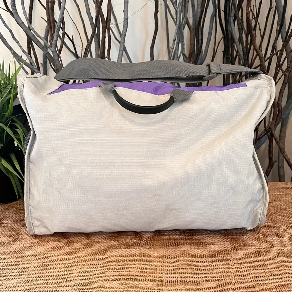 Lands’ End Kids Large Messenger Bag Purple Gray